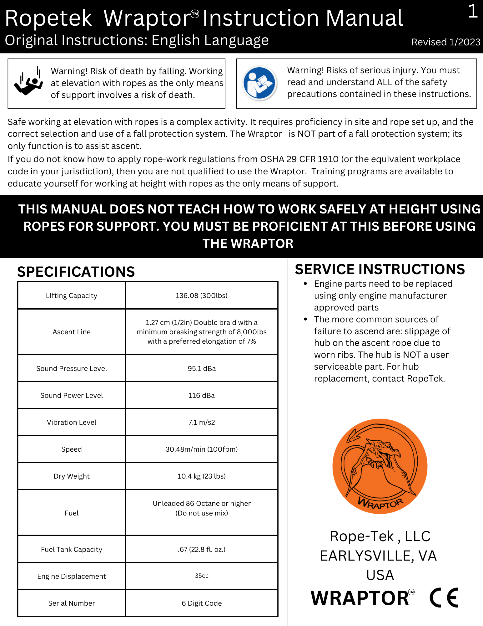 Wraptor Manual page 1