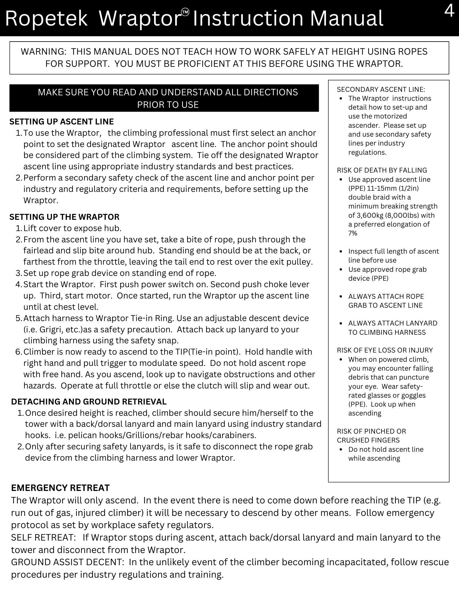 Wraptor Manual page 4